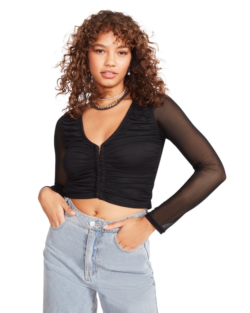 Black Steve Madden Luna Women's Tops | PH 6129OMN